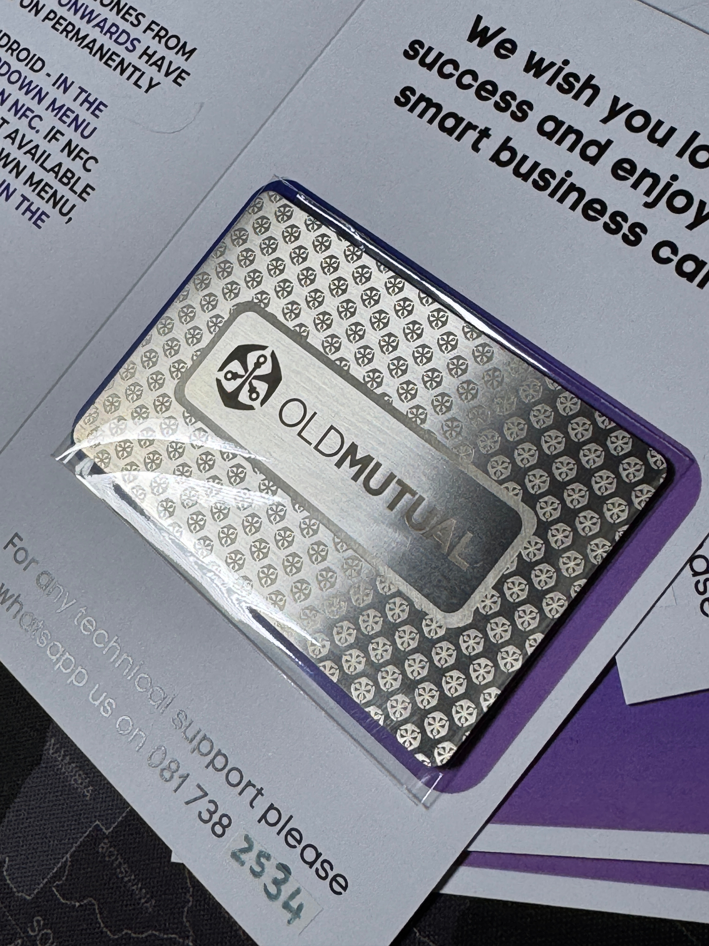 Old Mutual steel NFC card